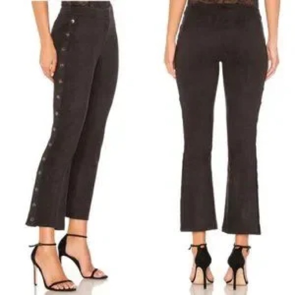 David Lerner Black Micro Suede Side Snap Flare Pants Revolve - Picture 10 of 10